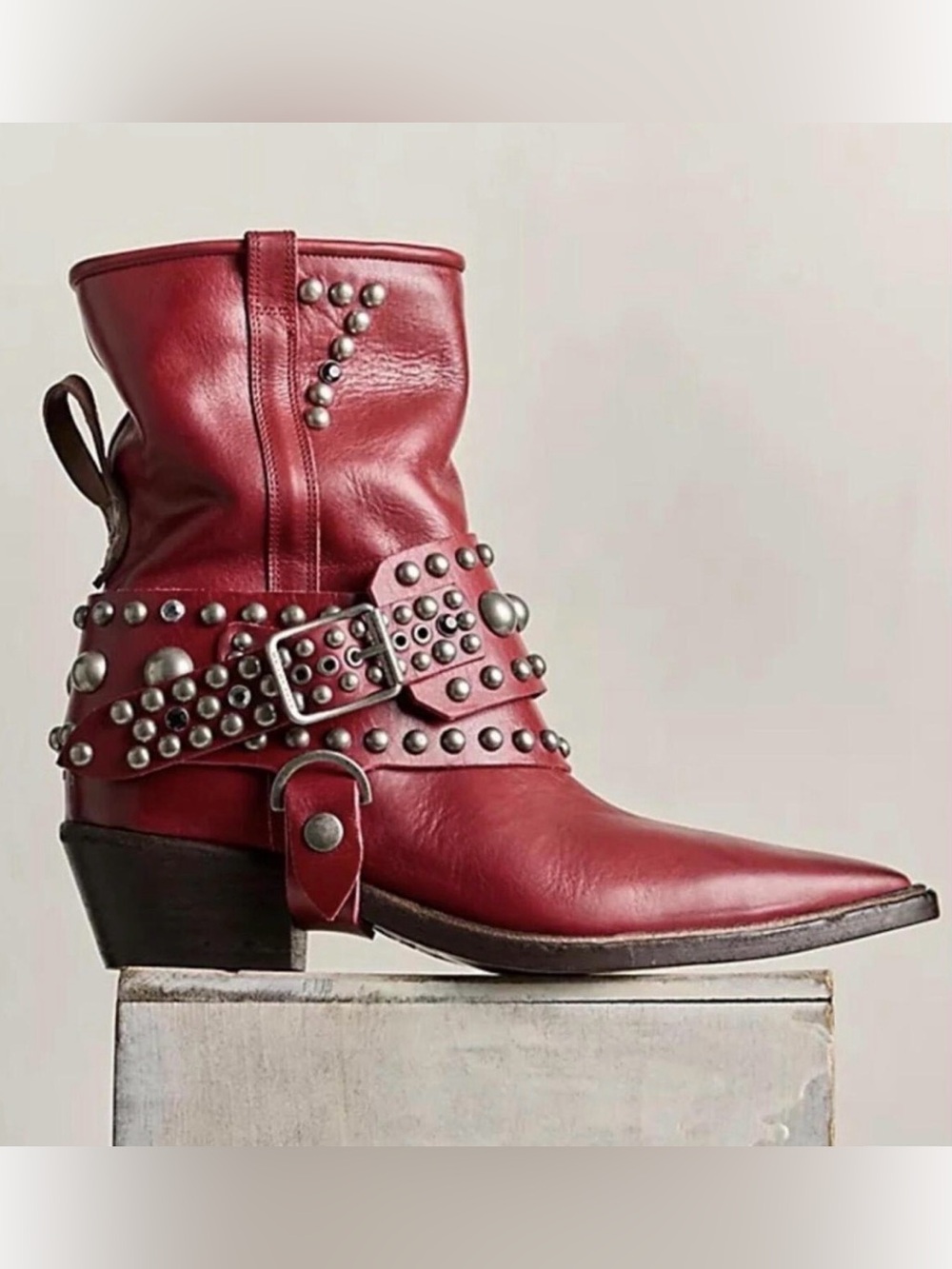 NWOB We The Free (Free People) Axel Boots in Red